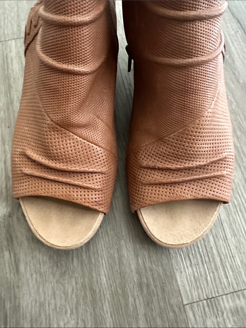 Earthies Brown Perforated Open-Toe Ankle Sandals with Buckle - Picture 13 of 14
